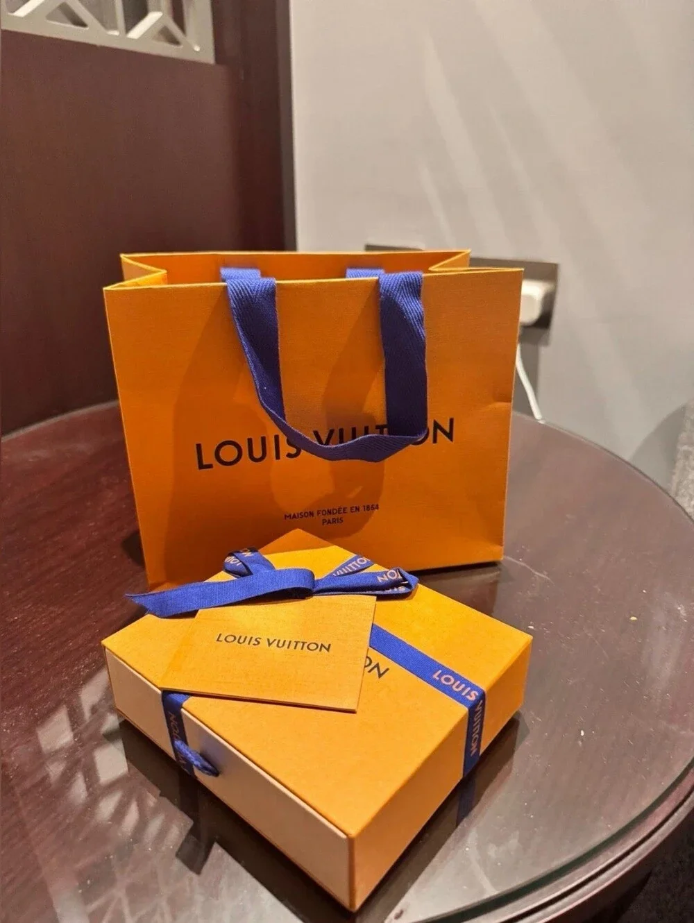 Louis Vuitton Orange Textured Bifold Card Holder Wallet